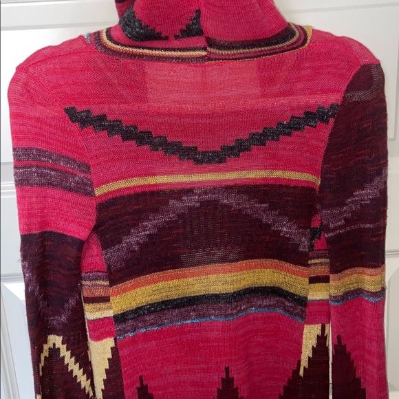 Free People 🕊️ Lima Long Knit Hooded Aztec Cardigan STUNNING 💕 - Picture 9 of 12